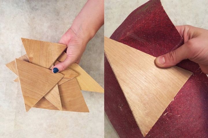 corte madeira compensada em forma de tringulo para esta ideia incrvel de prateleiras