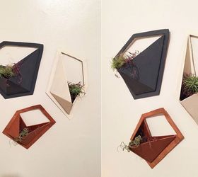cut plywood into a triangle shape for this stunning shelving idea