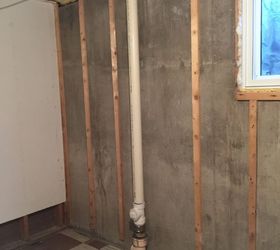 how to hide a sewer line pipe, Pipe in the future guest bedroom