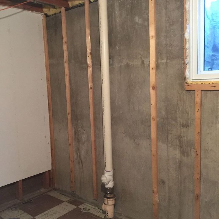 how to hide a sewer line pipe, Pipe in the future guest bedroom