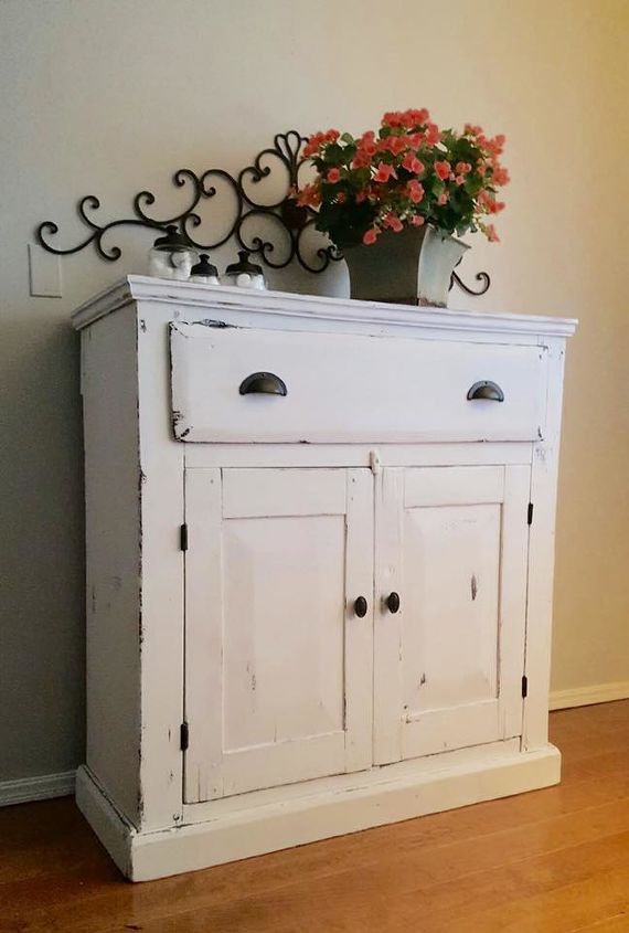 look what i made with this old cabinet , kitchen cabinets, kitchen design, painted furniture, woodworking projects