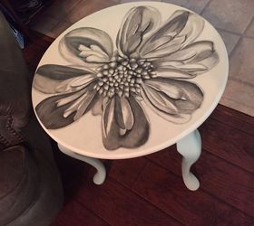 pair of queen ann dahlia stained end tables, painted furniture