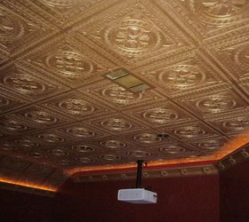 30 creative ceiling ideas that will transform any room, Make it glamorous by adding gold tiles