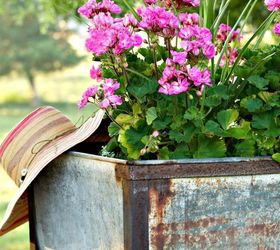 wash tub planter garden junk, bathroom ideas, container gardening, gardening, repurposing upcycling