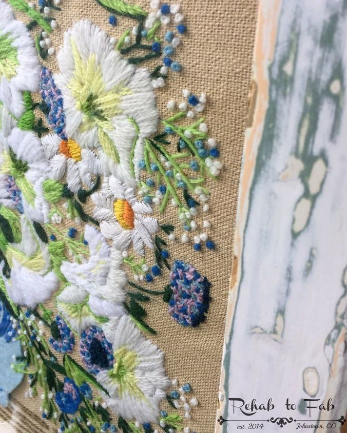 this vintage crewel embroidery needed a , crafts, wall decor