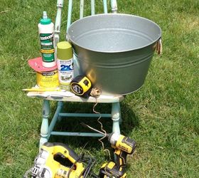 drink planter bucket chair, gardening, repurposing upcycling