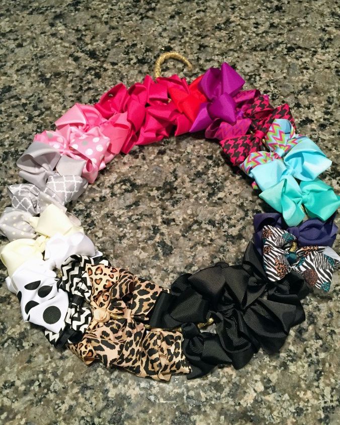 diy hair bow wreath for a baby girl, bedroom ideas, crafts, wreaths