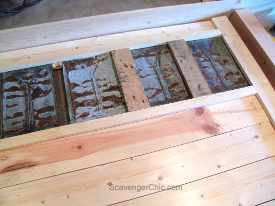 upcycled tin roofing shingles headboard diy, bedroom ideas, repurposing upcycling, roofing