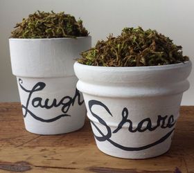 craft moss in clay pots diy, crafts, how to