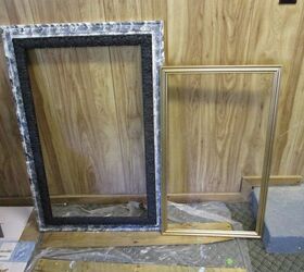 upcycled beveled glass mirror with a wood frame , home decor, wall decor