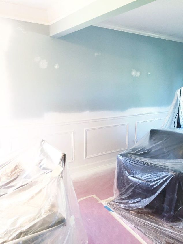 adding wainscoting and new paint to our living room, home decor, painting, wall decor