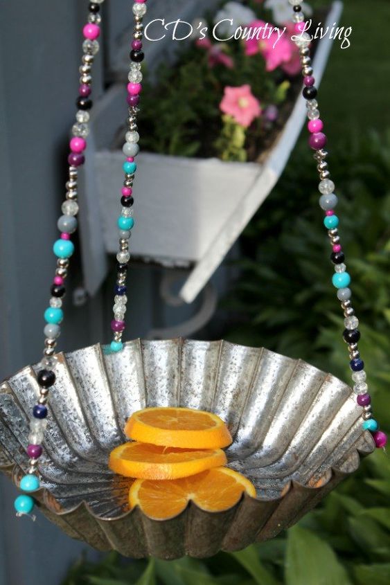 create with beads challenge diy bird feeder, container gardening, gardening, how to, outdoor living