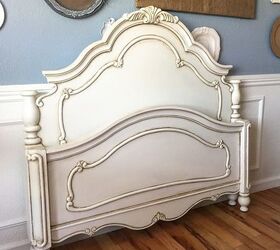 beautiful french style bed antiqued with general finishes glaze, painted furniture, rustic furniture