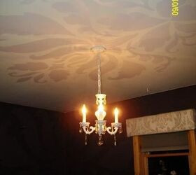 use a projector for overscale damask wall ceiling design, painting, wall decor
