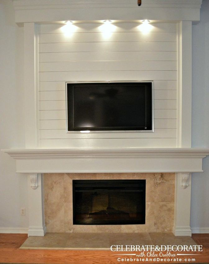 s 12 shiplap ideas that are hot right now, home decor, wall decor, Add shiplap detailing around your fireplace