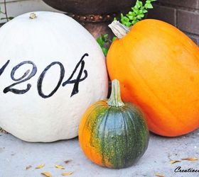 11 address sign ideas that ll make neighbors stop in admiration, Add your number to a beautiful fall pumpkin