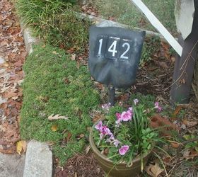 11 address sign ideas that ll make neighbors stop in admiration, Upcycle old garden tools to display it