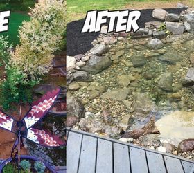 out with the old pond in with the new before after , outdoor living, ponds water features