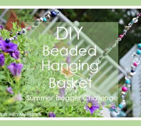 diy beaded hanging basket, container gardening, crafts