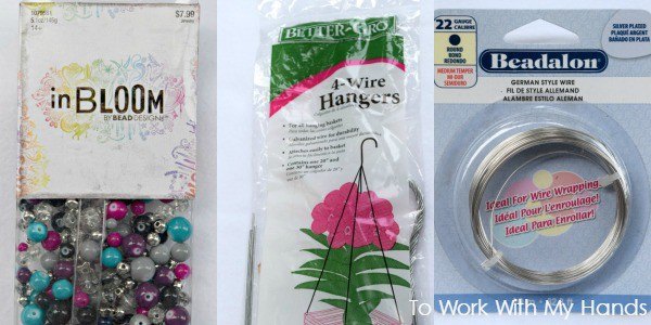 diy beaded hanging basket, container gardening, crafts