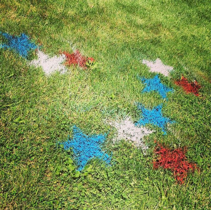 estrelas pintadas na grama