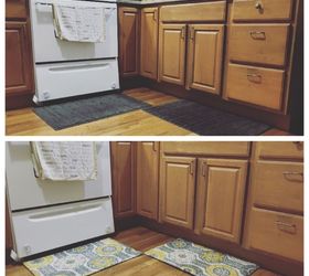upgrade cheap rugs with shower curtains