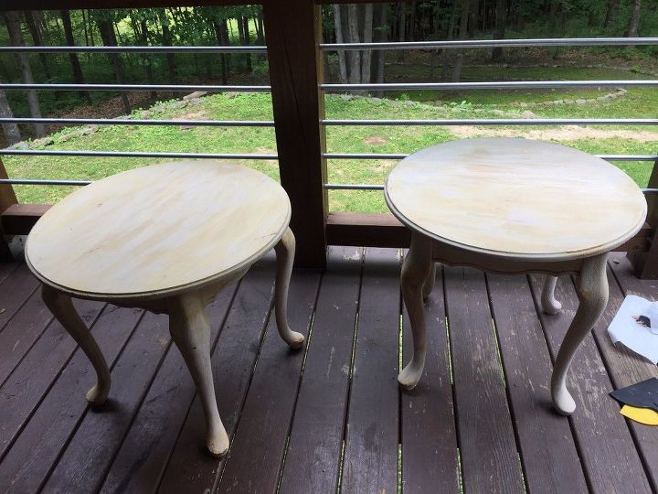 finished pair of queen ann magnolia tables, painted furniture