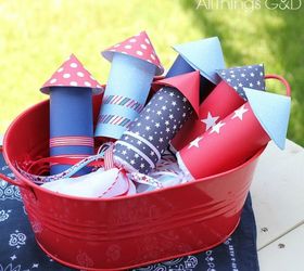 s 13 july 4th decorations that will blow your bbq guests away, crafts, outdoor living, seasonal holiday decor, Make fun TP roll candy rockets for kids