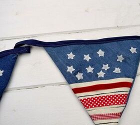 s 13 july 4th decorations that will blow your bbq guests away, crafts, outdoor living, seasonal holiday decor, Cut up old jeans to make cute flag bunting