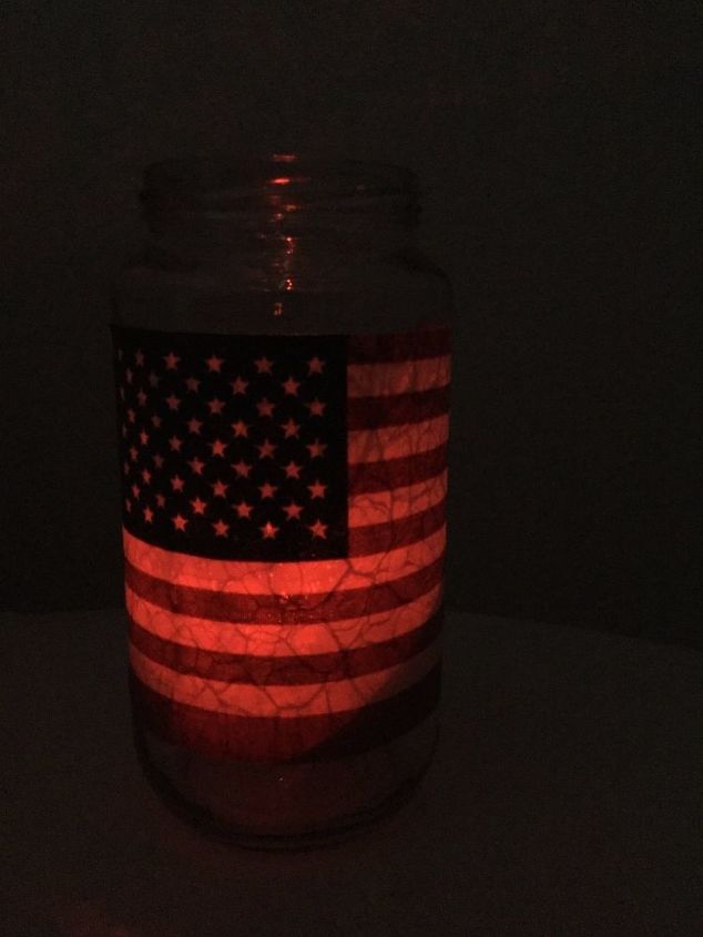 easy 4th of july patriotic glass jar craft with so many uses , crafts, home decor, patriotic decor ideas, repurposing upcycling, seasonal holiday decor