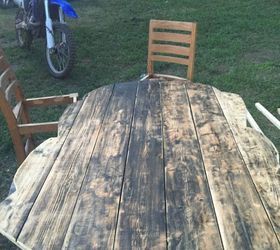 dining room table, doors, painted furniture, repurposing upcycling, woodworking projects, Old barn door Not anymore