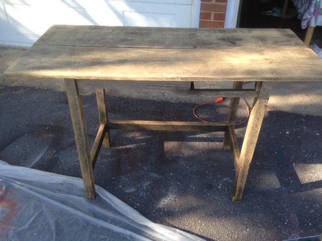 q with age and value of this farm table desk, furniture id, painted furniture