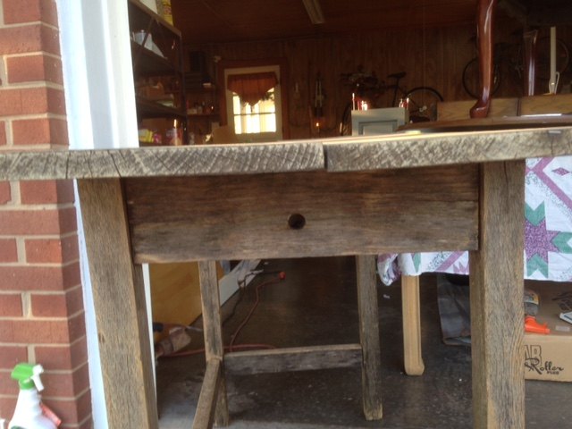q with age and value of this farm table desk, furniture id, painted furniture