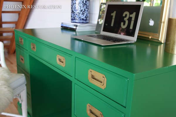 bulky campaign desk gets a new look, painted furniture