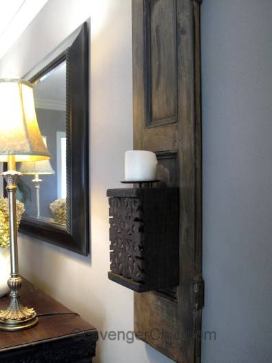 vintage shutters wall sconce diy