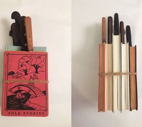 repurposed book knife block