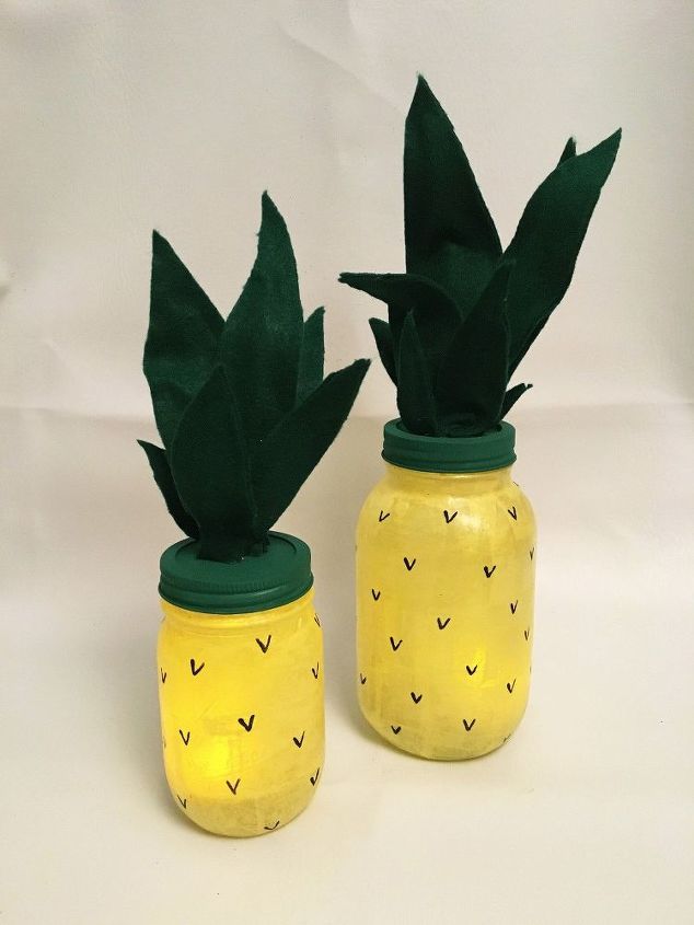 mason jar pineapple night light luminaries, crafts, home decor, lighting, mason jars