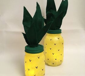 mason jar pineapple night light luminaries, crafts, home decor, lighting, mason jars