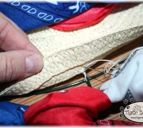 make a bandana flag wreath, crafts, patriotic decor ideas, repurposing upcycling, wreaths