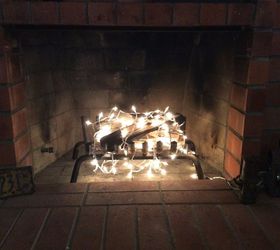 your fireplace sans fire , christmas decorations, fireplace makeovers, fireplaces mantels, lighting, seasonal holiday decor