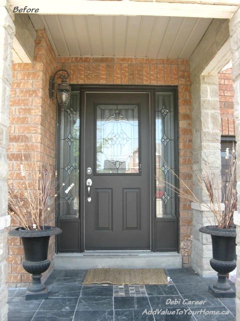 q what color should i paint my front door , curb appeal, doors, paint colors, Existing front door boring brown