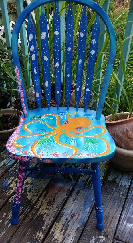 hand painted chair, painted furniture, repurposing upcycling