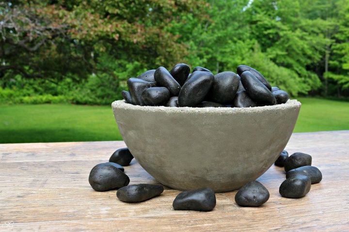 diy tabletop fire bowl, concrete masonry, outdoor living
