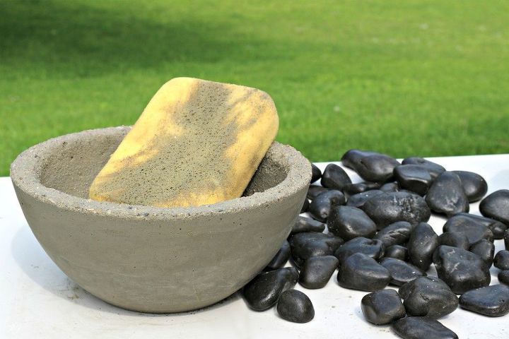 diy tabletop fire bowl, concrete masonry, outdoor living