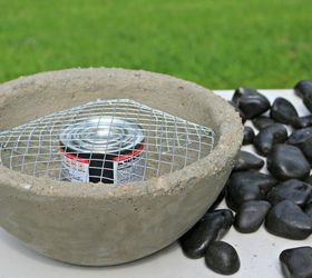 diy tabletop fire bowl, concrete masonry, outdoor living