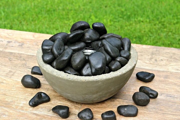 diy tabletop fire bowl, concrete masonry, outdoor living
