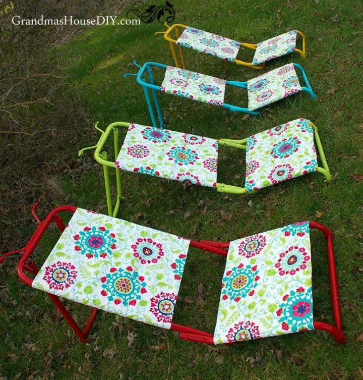 s 9 genius decorating hacks using tablecloths, repurposing upcycling, Use vinyl tablecloths to cover yard loungers