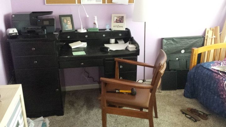 q the desk in my office needs an upgrade, painted furniture, painting wood furniture, woodworking projects