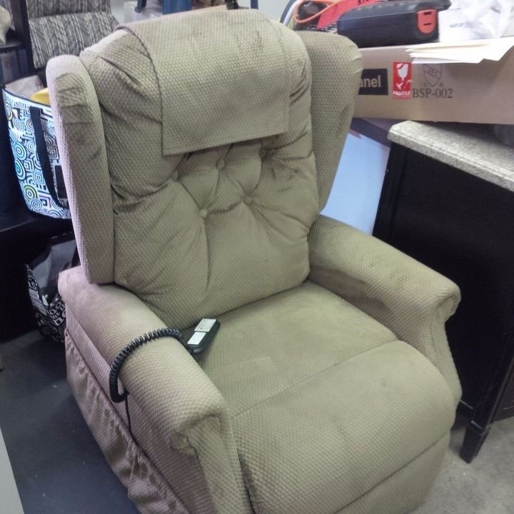 q can i dye this lift chair to blue or black , painted furniture, painting upholstered furniture, reupholster