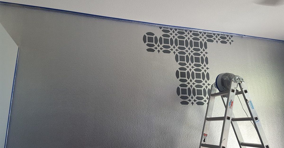 Master Bedroom Stencil Accent Wall | Hometalk